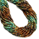 Natural Gradient Turquoise Faceted Round Beads Size 3.5mm 15.5" Strand