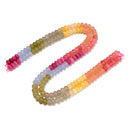 03 Gradient Colorful Dyed Jade Smooth Rondelle Beads Size 5x8mm 15.5" Strand