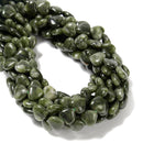 Natural Dark Green Jade Heart Shape Beads Size 12mm 15.5'' Strand