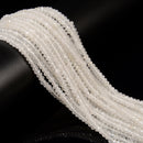 Natural White Jade Faceted Rondelle Beads Size 3x4mm 14'' Strand