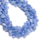 Aquamarine Color Dyed Jade Top Drill Smooth Heart Shape Beads 12mm 15.5'' Strand