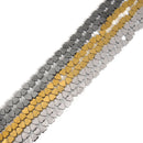 Gray Gold Silver Plated Hematite Top Drilled Heart Beads Size 6mm 15.5'' Strand