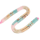 11-Multi-color Gemstone Smooth Rondelle Beads Size 5x8mm 15.5" Strand