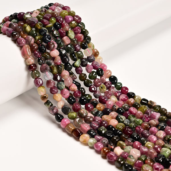 Natural Genuine Multi Color Tourmaline Nugget Beads Size 4-6mm 15.5" Strand