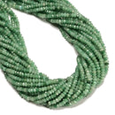 Natural Green Aventurine Faceted Rondelle Beads Size 2x4mm 15'' Strand