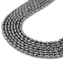Gray Gold Rainbow Hematite Faceted Rice Shape Beads Size 3x5mm 15.5'' Strand