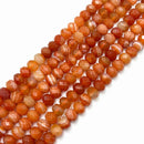 Natural Red Botswana Agate Faceted Rondelle Beads Size 5x7mm 15.5'' Strand