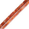 Burnt Orange Fire Agate Smooth Rondelle Beads Size 4x6mm 5x8mm 15.5'' Strand