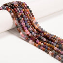 Natural Ruby & Sapphire Faceted Round Beads Size 5mm 15.5'' Strand