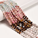 08 Multi-color Gemstone Smooth Cube Shape Beads Size 4mm 15" Strand