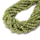Natural Green Jade Faceted Rondelle Size 5x8mm 15.5'' Strand
