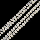 White Rainbow Moonstone Faceted Wheel Rondelle Beads 5x8mm 6x9mm 15.5'' Strand