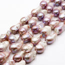 Natural Purple Fresh Water Pearl Baroque Flame Ball 13-16x22-28mm 15.5'' Strand