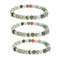 Natural Multi Color Jade Smooth Round Beaded Bracelet 6mm 7.5'' Length 3 PCS/Set