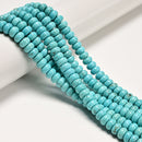 Blue Turquoise Smooth Rondelle 3x4mm 4x6mm 5x8mm 15.5" Strand