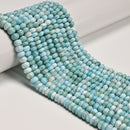 Natural Larimar Smooth Rondelle Beads 4x6mm 4-5x6-7mm 4-5x7mm 4-5x8mm 15.5" Strd