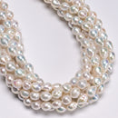 Natural White Fresh Water Pearl Baroque Beads Size 8-9x9-10mm 15.5'' Strand
