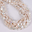 Natural White Fresh Water Pearl Star Shape Beads Size 12-13mm 15.5" Strand