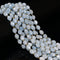 Light Aquamarine Color Dyed Jade Faceted Rice Beads Size 8x10mm 15.5'' Strand