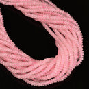 Natural Rose Quartz Smooth Rondelle Beads Size 2x4mm 15.5'' Strand