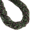 Natural Ruby Zoisite Faceted Rubik's Cube Beads Size 2mm 15.5'' Strand