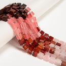06 Gradient Multi-color Gemstone Smooth Cube Shape Beads Size 8-9mm 15.5" Strand