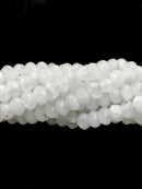 Natural White Rainbow Moonstone Faceted Rondelle Beads 4x6mm 5x8mm 15.5" Strand