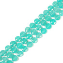 Amazonite Color Dyed Jade Hexagram Cutting Faceted Coin Beads 10mm 15.5'' Strand