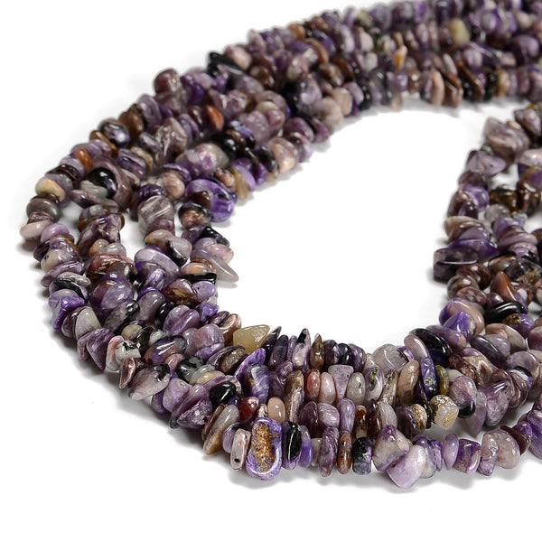 Natural Charoite Irregular Pebble Nugget Chips Beads Size 7-8mm 16'' Strand