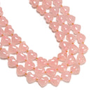 Natural Rose Quartz Top Drilled Heart Shape Beads Size 14-15mm 15.5" Strand