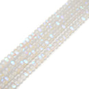 Clear Mystic Mermaid Glass Matte Rondelle Beads Size 4x6mm 5x8mm 15.5'' Strand