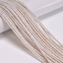 Natural White Fresh Water Akoya Pearl Off Round Beads Size 2-3mm 15" Strand