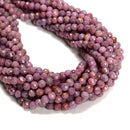 Natural Mixed Pink Red Color Ruby Faceted Round Beads 5.5-6mm 6-7mm 15.5''Strand