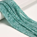 Green Aquamarine Color Dyed Jade Heishi Disc Beads Size 2x4mm 15'' Strand