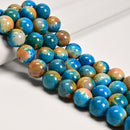 Two Tone Agate Smooth Round Beads Size 20mm 15.5" Strand