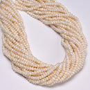 Natural White Fresh Water Pearl Rondelle Button Beads Size 2.5-3x4-6mm 14"Strand