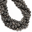 Black & White Stripe Tibetan Agate Smooth Round Beads Size 10mm 15.5" Strand
