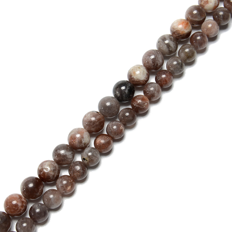 Natural Dark Gray Moonstone Smooth Round Beads Size 8mm 10mm 15.5'' Strand