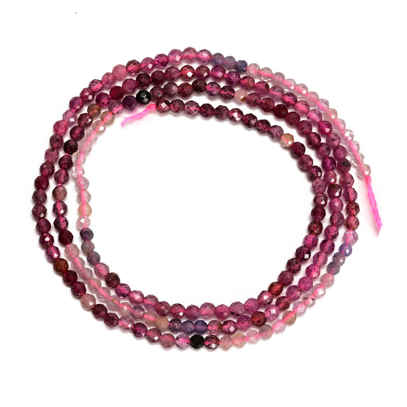 Natural Gradient Multi-color Spinel Faceted Round Beads Size 2mm 15.5'' Strand