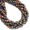 Spiny Oyster Lapis Mohave Copper Turquoise Smooth Round Beads 6mm 8mm 16" Strand