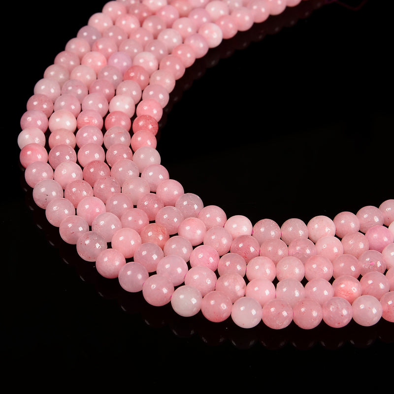 Natural Dark Pink Mangano Calcite Smooth Round Beads Size 6mm 15.5'' Strand