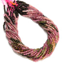 Natural Multi-color Tourmaline Smooth Round Beads Size 4mm 16" Strand