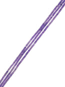 Natural Gradient Amethyst Faceted Rondelle Beads Size 3x4mm 15.5" Strand