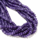 Dark Purple Color Dyed Jade Smooth Rondelle Beads Size 4x6mm 15.5'' Strand