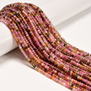 Natural Multi-color Tourmaline Faceted Rondelle Beads Size Size 2x3mm 15.5" Strd