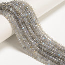 Natural Labradorite Faceted Rondelle Beads Size 3x4mm 15.5" Strand