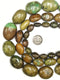 Natural Green Brown Turquoise Polished Oval Beads 13-40mm 15.5" Strand