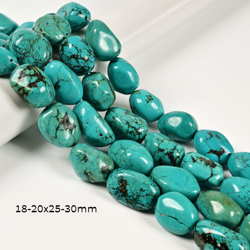 Blue Turquoise Nugget Chunk Beads Size 13-15x18-20mm 15-18x20-25mm 15.5'' Strand