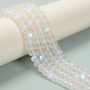 Clear Mystic Mermaid Glass Matte Rondelle Beads Size 4x6mm 5x8mm 15.5'' Strand