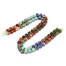 07 Gradient Multi-color Gemstone Smooth Cube Shape Beads Size 8-9mm 15.5" Strand